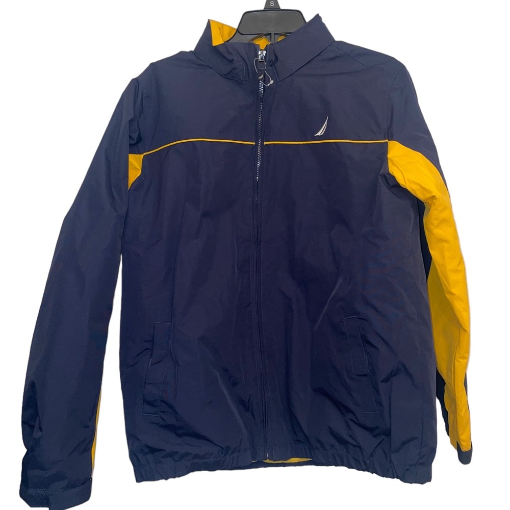 Vintage Nautica Youth Large 14/16 Jacket  Sailing Blue Yellow Full Zip with Pull